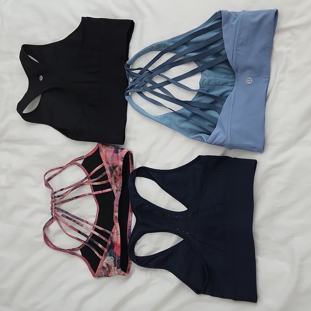 Lot of 4 Lululemon Longline Sports Bra Crop Top sz 4 6